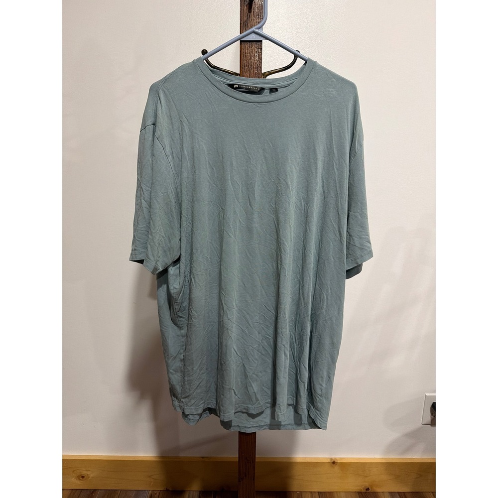 TravisMathew Mens XXL Short Sleeve Crew Neck Tee Dusty Sage Green Embossed Logo